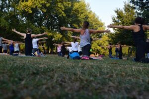 yoga and sound in park